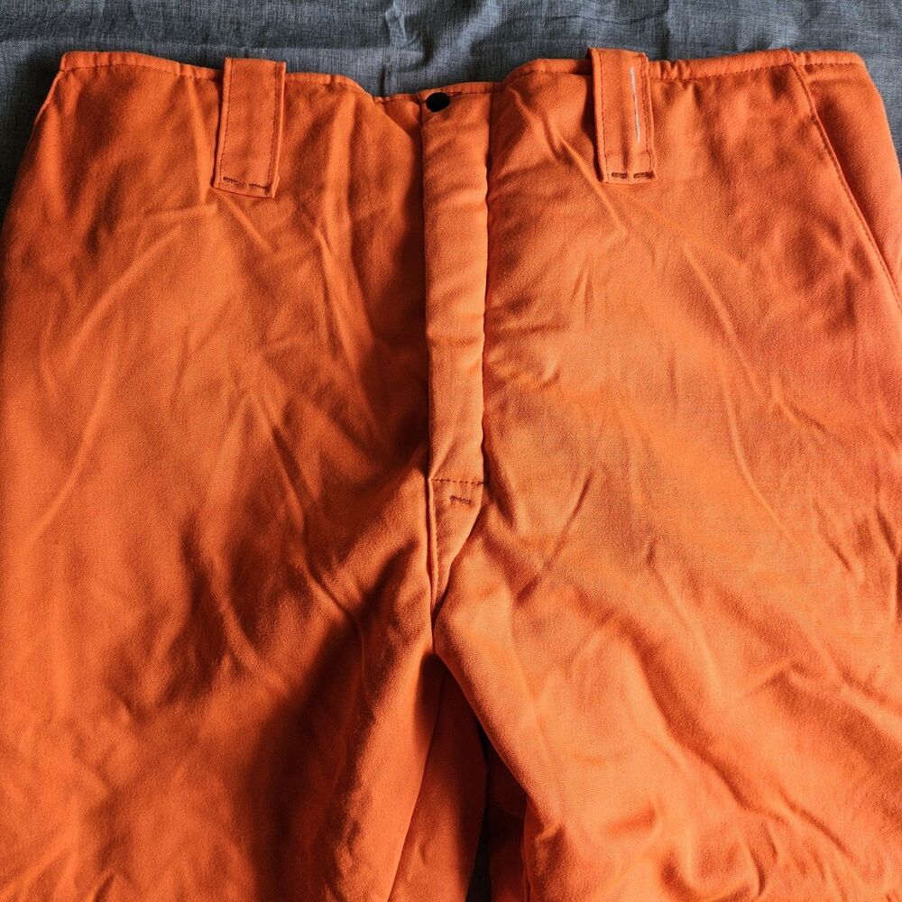 VTG Edward Hyman Mens XL Orange Industrial Hunting Thermal Insulated Pants - Picture 10 of 16